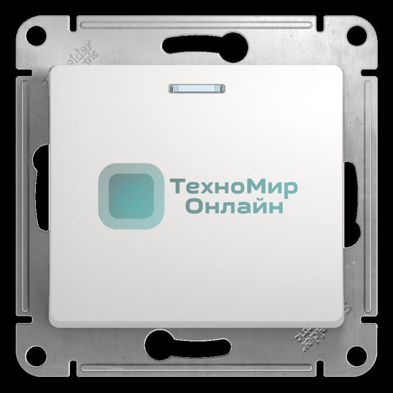 Механизм выключателя 1-кл. СП Glossa 10А IP20 10AX с подсветкой бел. SchE GSL000113