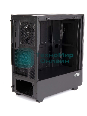 Компьютерный корпус Hiper PB81 черный без БП ATX 3x120мм 2xUSB2.0 2xUSB3.0 audio bott PSU