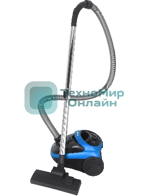 Пылесос Hyundai HYV-B1550 синий/черный, 250/1800 Вт, уборка сухая, пылесборник мешок, 1.5 л (в компл.:1мешок)