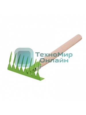 Грабли витые 8-зубые, 160х390 мм, стальные, деревянная рукоятка, АГРОНОМ, Россия Сибртех