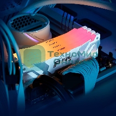 Оперативная память Kingston Fury Renegade, DDR5, 64Gb (2x32Gb), 6400MHz, CL32, DIMM, радиатор, RGB, белый