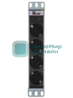 Блок розеток ЦМО Rem-10 без шнура с выкл., 3 Schuko, вход IEC 60320 C14, 10A, алюм., 10