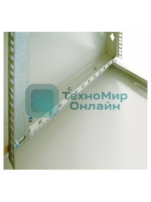 Шкаф настенный ЦМО ШРН-Э-18.500 18U 600x520мм пер.дв.стекл несъемные бок.пан. серый