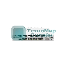 Маршрутизатор Mikrotik CCR1009-7G-1C-PC with Tilera Tile-Gx9 CPU (9-cores, 1Ghz per core), 1Gb RAM, 7xGbit LAN, 1x Combo port (1xGbit LAN or SFP), RouterOS L6, passive cooling desktop enclosure, rackmount ears, PSU