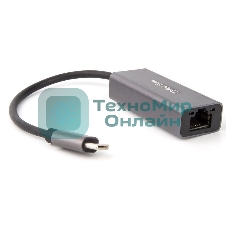 Кабель-переходник USB 3.1 Type-C -->RJ-45 1000Mbps Ethernet, Aluminum Shell, 0.15м Telecom TU320M