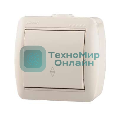 Выключатель проходной 1-кл. ОП Ната 10А IP20 белый LEZARD 710-0200-105