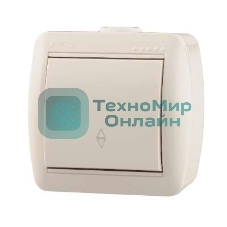 Выключатель проходной 1-кл. ОП Ната 10А IP20 белый LEZARD 710-0200-105