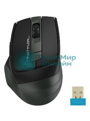 Мышь беспроводная A4Tech Fstyler FB35 зеленый/черный, 2000 dpi, радиоканал, Bluetooth, USB, кнопки - 6