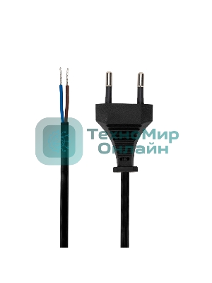 Сетевой шнур Rexant 2х0,75 мм², 1,8 м черный