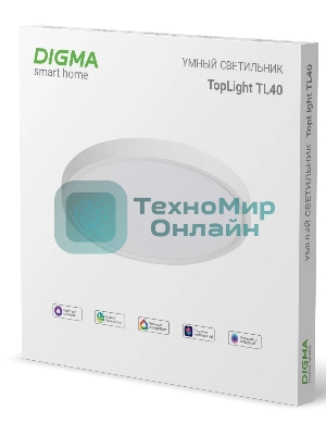 Умный светильник Digma TopLight TL40 потолоч. белый (TL40)