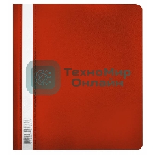 Папка-скоросшиватель Бюрократ Люкс -PSL20A5RED A5, прозрачный верхний лист, пластик, красный 0.14/0.18