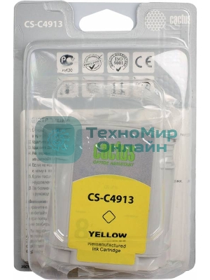 Картридж струйный Cactus CS-C4913 №82 желтый (72 мл) для HP Design Jet 500/800C