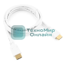 Кабель Cablexpert HDMI CC-HDMI4-W-6, 19M/19M, v2.0, медь, позол.разъемы, экран, 1.8м, белый, пакет