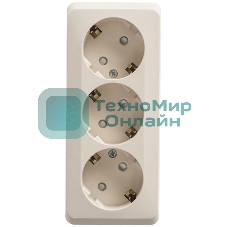 Розетка 3-м ОП Этюд 16А 250В защ. шторки с заземл. крем. SchE PA16-012K
