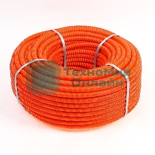 Труба гофрированная Rexant из ПНД с зондом ø 50 мм, оранжевая (15 м/уп.)