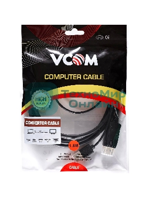 Кабель-переходник HDMI(M) +USB---> DP(M) 4K*60Hz 1.8M, VCOM