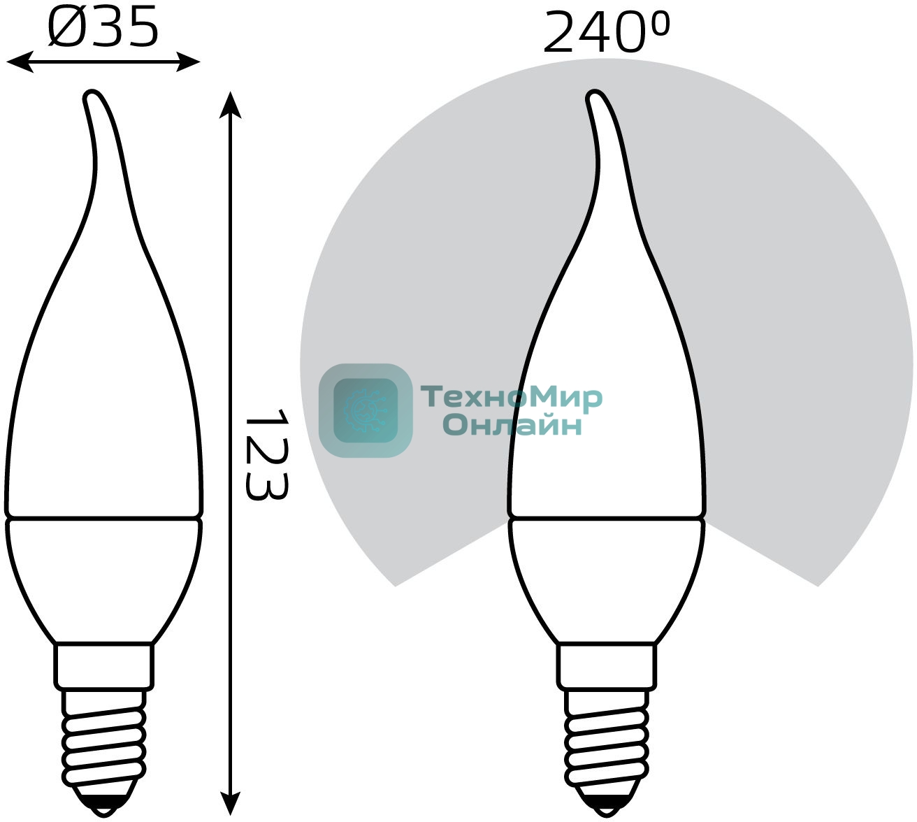 Лампа светодиодная Gauss Elementary 6Вт цок.: E14 свеча 220B 4100K св. свеч. бел. нейт. (упак.: 10 шт)
