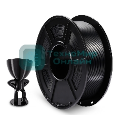 Филамент NVPrint Silk PLA+ черный для 3D печати диаметр 1.75мм длина 330 метров масса 1 кг