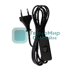 Сетевой шнур с выключателем Rexant 2х0,75 мм², 1,8 м черный