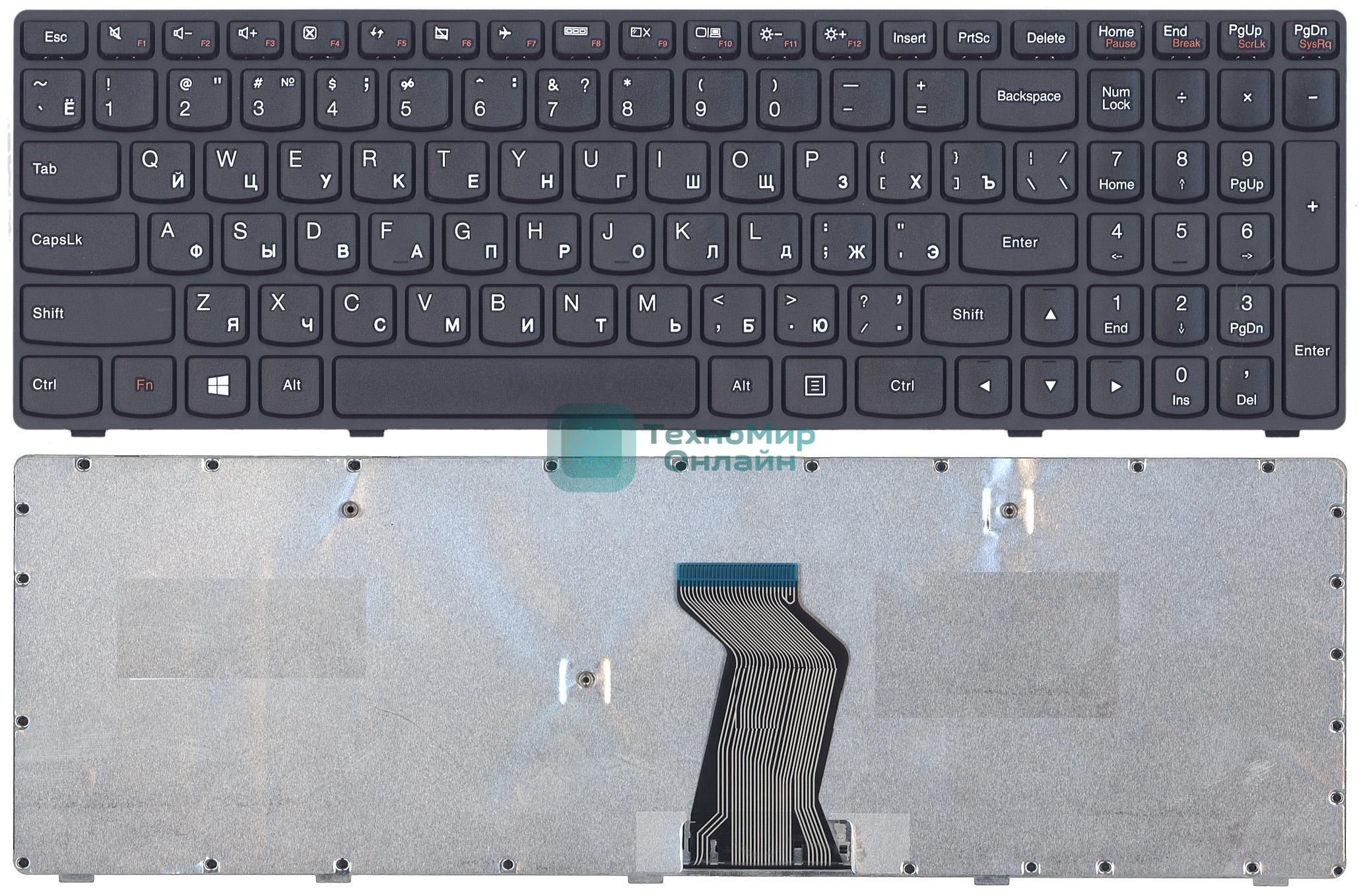 Клавиатура для ноутбука Lenovo G500 G505 G505A G510 G700 G700A G710 черная с черной рамкой