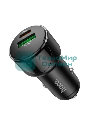 Автомобильная зарядка (от прикуривателя) HOCO Z42, PD20, QC3.0, один порт USB, один порт Type-C, черный