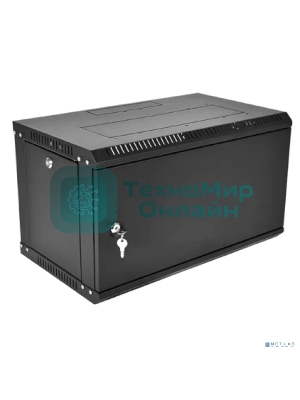 Шкаф телекоммуникационный настенный разборный ЦМО ЭКОНОМ 9U (600 x 350) дверь металл, черный (ШРН-Э-9.350.1-9005)