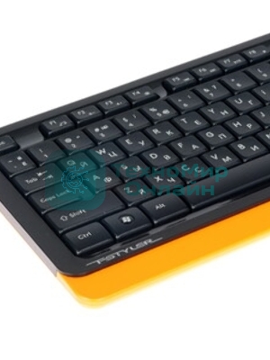 Клавиатура проводная A4Tech Fstyler FK10, USB, черный/оранжевый