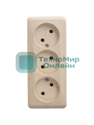 Розетка 3-м ОП Этюд 16А IP20 без заземл. без защ. шторок сосна SchE PA16-009D