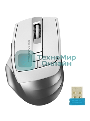 Мышь беспроводная A4Tech Fstyler FB35 белый/серый, 2000 dpi, радиоканал, Bluetooth, USB, кнопки - 6