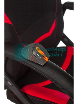 Кресло Zombie 10 черный/красный, экокожа, 120 кг, механизм качания