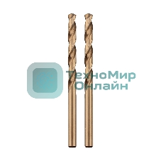 Сверло по металлу Kranz Кобальт 2 мм, сталь HSS-Co 5 % M35 P6M5K5 DIN 338 (2 шт./уп.)