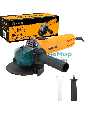 Угловая шлифовальная машина Deko DKAG750 750Вт 12000об/мин рез.шпин.:M14 d=125мм