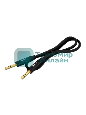 Кабель 1.0m аудио jack 3.5mm/jack 3.5mm черный, GOLD, AL case черный, M/M, GCR-53496