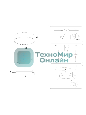 Потолочный светодиодный светильник Ambrella light FV5517 BK черный LED 18W 3000K D160*58 (Без ПДУ)