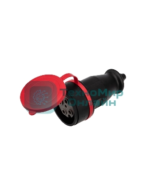 Розетка переносная влагозащищенная Rexant с крышкой, 3Р+РЕ, 32 А, IP44, каучук