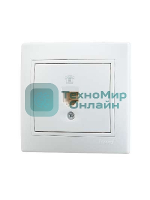 Розетка телефонная 1-м СП Мира RJ11 белый/белый Lezard 701-0202-137