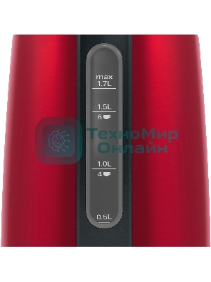 Чайник электрический Bosch TWK3P424 1.7л. 2400Вт красный (корпус: нержавеющая сталь)