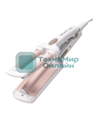 Щипцы для завивки волос Galaxy Line GL4667 белый/бежевый, 10 мм, 180 °C, 1 режим