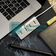 Разветвитель Rexant 4 USB-port серебристый