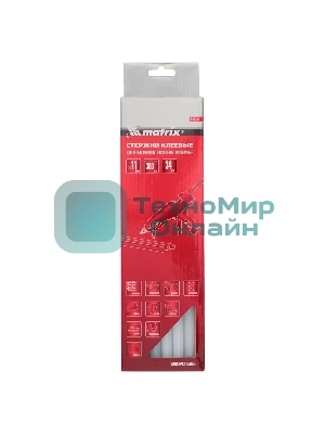 Стержни клеевые Matrix, 11 мм, L-300 мм, 34 шт, прозрачный