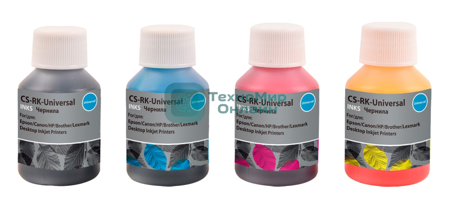 Заправочный набор Cactus CS-RK-Universal голубой/пурпурный/желтый/черный набор 4x40мл для HP/Lexmark/Canon