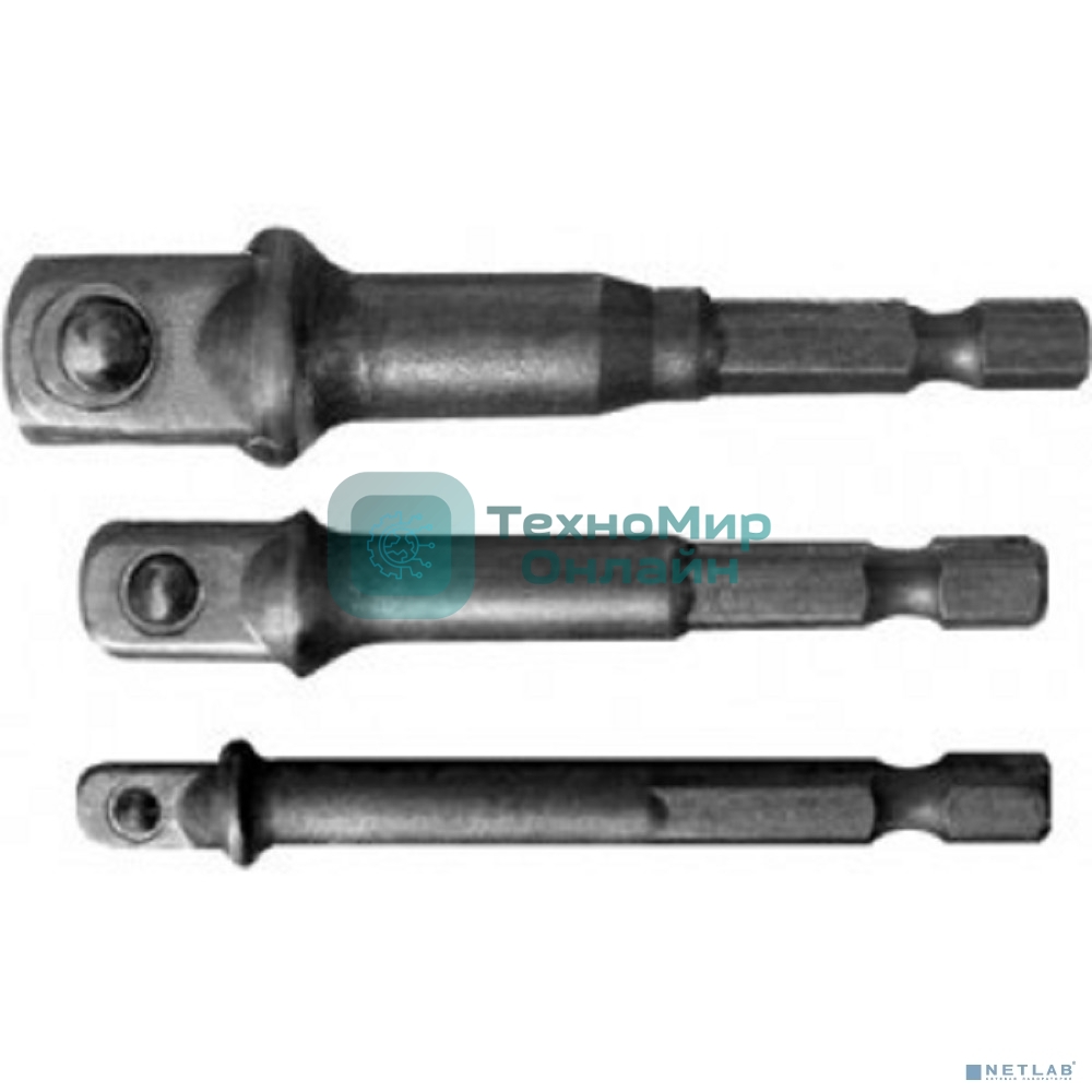 Адаптеры FIT IT под головки с хвостовика U-типа под биты, набор 3 шт., CrV сталь 57953