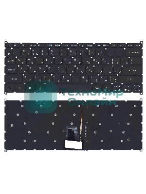 Клавиатура для ноутбука Acer Aspire R14 R5-471 черная с подсветкой
