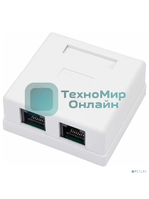 Розетка компьютерная Rexant 2-м ОП RJ45 CAT.5E бел.