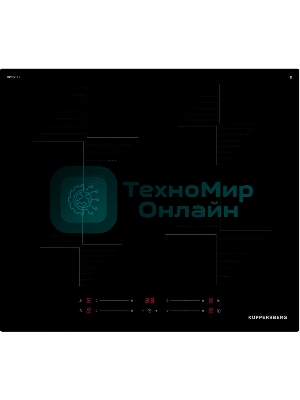 Индукционная варочная панель Kuppersberg ICI 606, 60 см, индукция, High-Tech, inverter, прямой край, 9 уровней мощности, бустер, Stop and Go, автоматическое отключение, таймер, индикатор остаточного тепла, сенсорное управление, черный