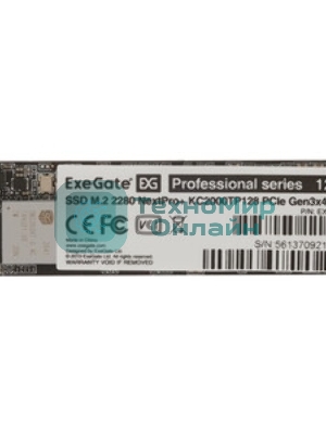 Накопитель SSD ExeGate NextPro+ KC2000TP128, 128Gb, PCIe 3.0 x4, M.2 2280, NVMe, R/W 1200/600