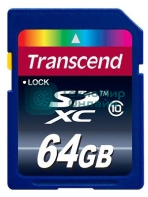 Флеш карта SDXC 64Gb Class10 Transcend TS64GSDXC10U1 BULK w/o adapter