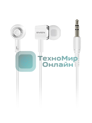 Проводные наушники Sven E-110 белый, внутриканальные, Jack 3.5 мм