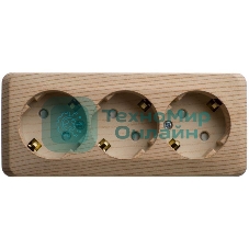 Розетка 3-м ОП Этюд 16А 250В защ. шторки с заземл. сосна SchE PA16-012D