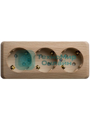 Розетка 3-м ОП Этюд 16А 250В защ. шторки с заземл. сосна SchE PA16-012D